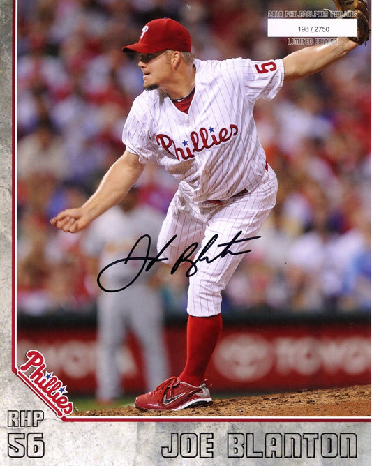 Joe Blanton Autographed 2010 8x10 Phillies Phan Photo