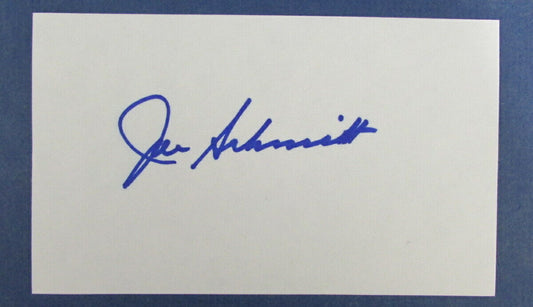 Joe Schmidt Lions HOF Signed 3x5 Index Card 126787