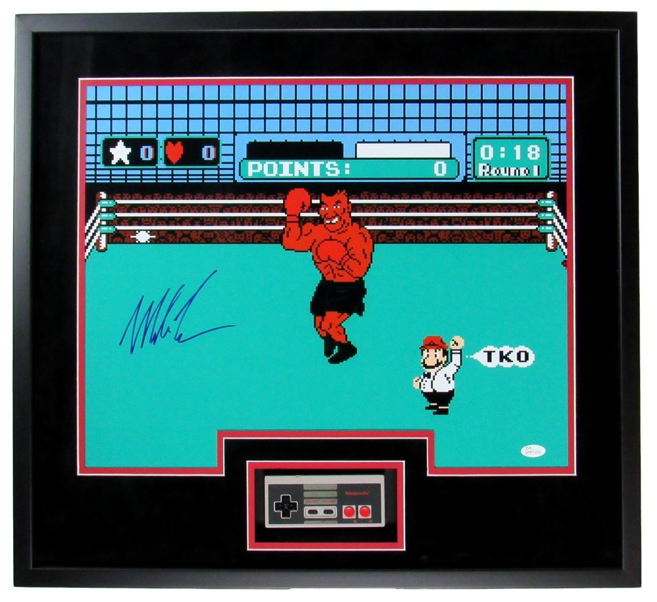 Mike Tyson Autographed/Signed 16x20 Photo Framed Punch Out w/ Controller 131390