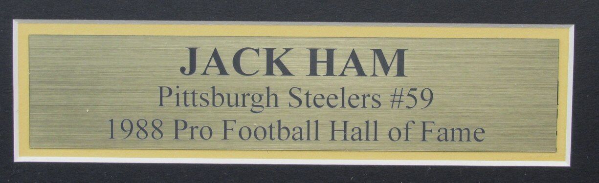 Jack Ham HOF Autographed/Inscribed Football Jersey Steelers Framed 180935