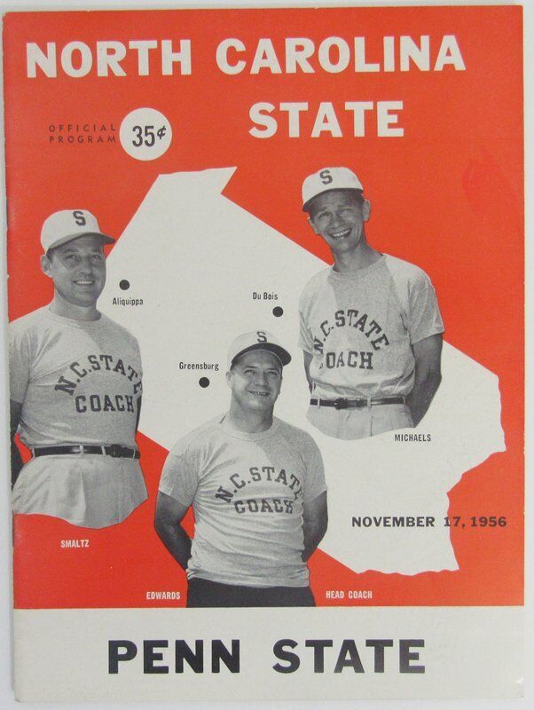 1956 North Carolina State vs. Penn State Nittany Lions Football Program 137661