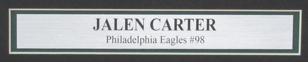 Jalen Carter Autographed 16x20 Photo Philadelphia Eagles Framed JSA 183653