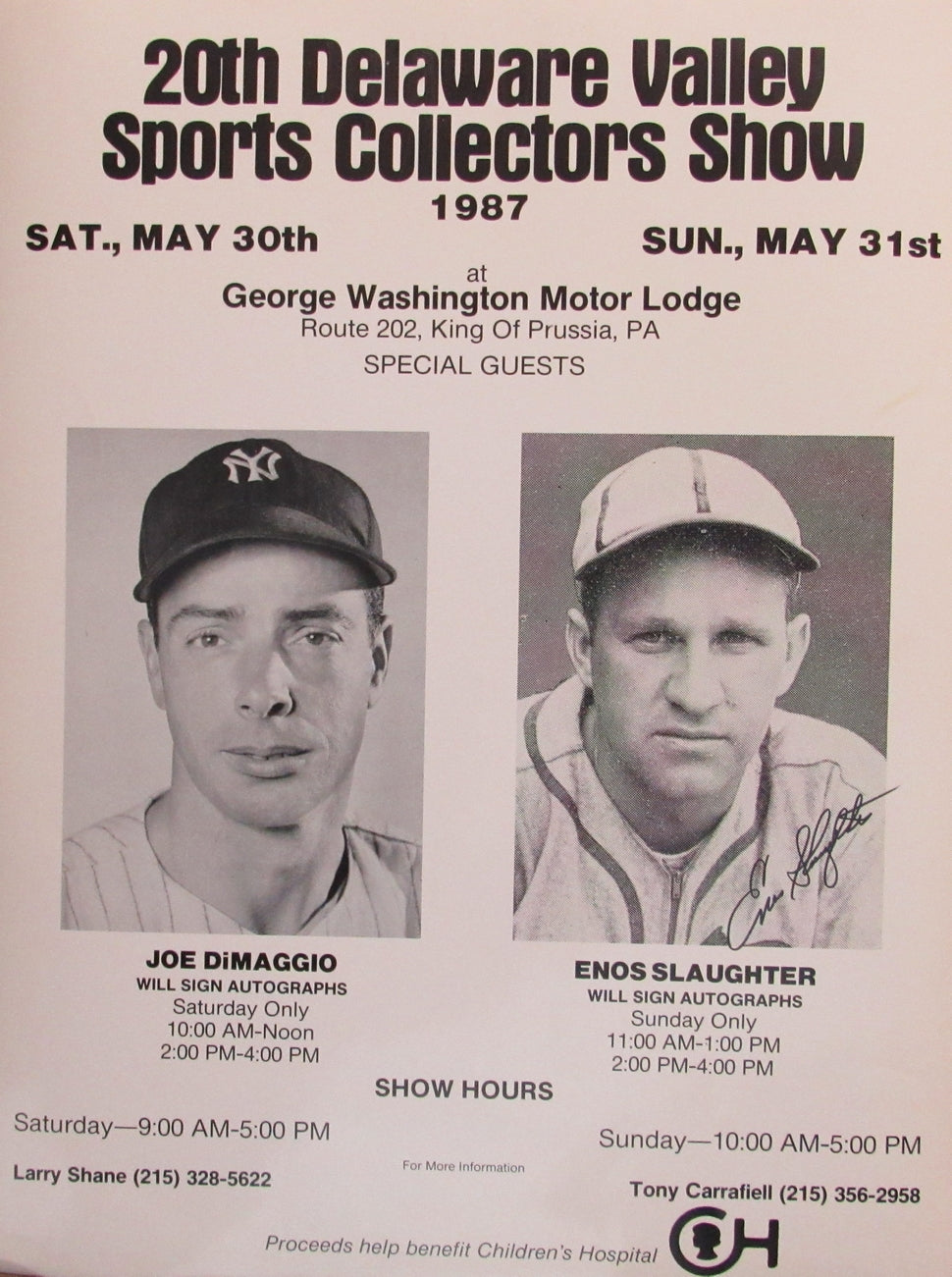 1987 Sports Collectors Show 25x19 Poster Signed by Enos Slaughter HOF 157727