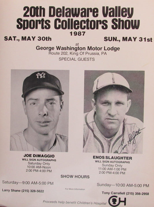 1987 Sports Collectors Show 25x19 Poster Signed by Enos Slaughter HOF 157727