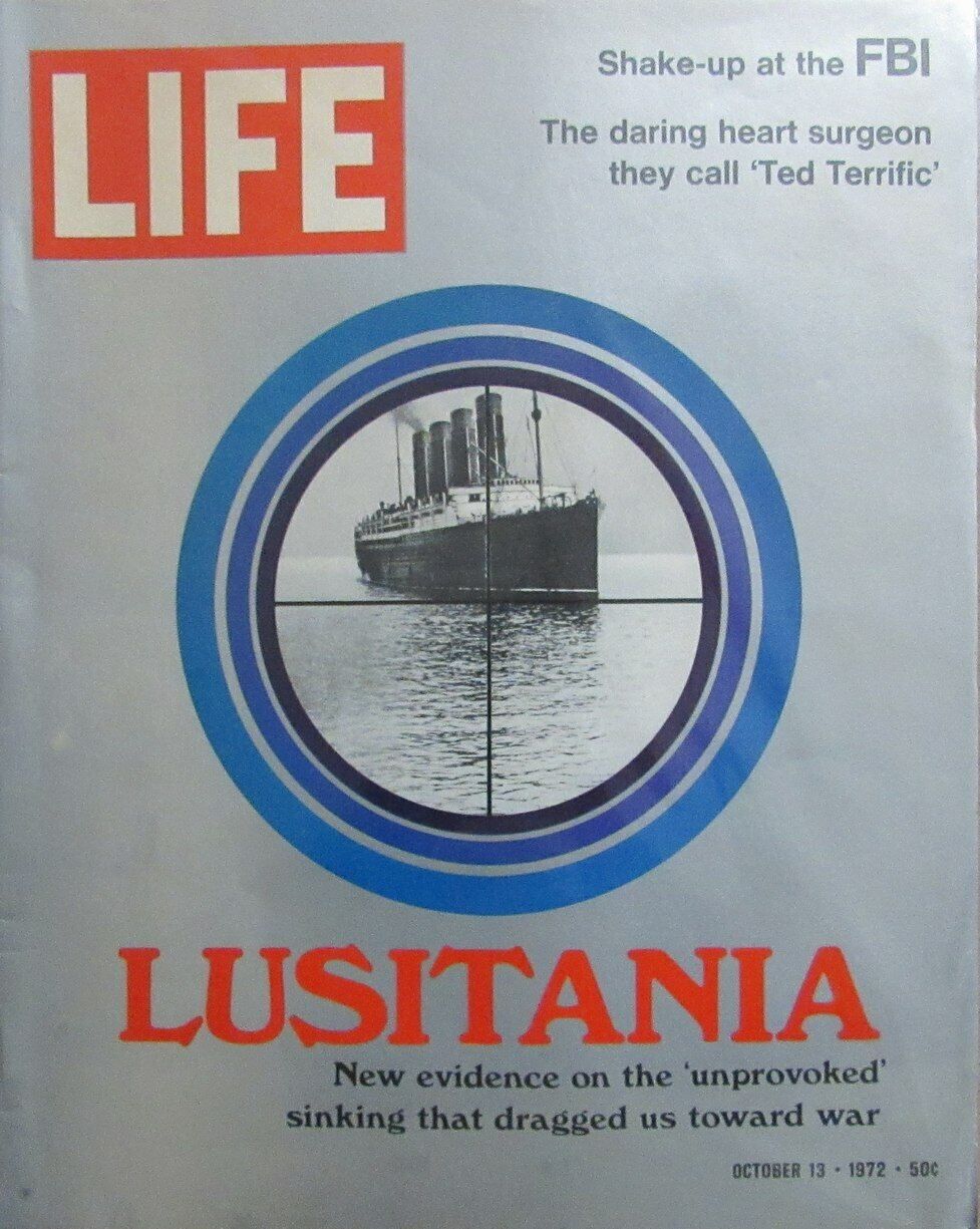 LIFE Magazine October 13, 1972  - Lusitania FBI Shake-up Heart Surgeon 164625