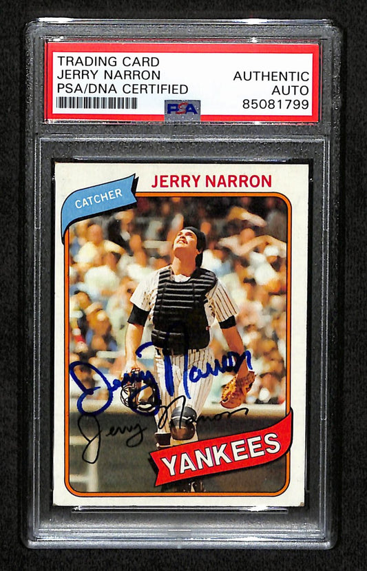 Jerry Narron Signed 1980 Topps Card #16 New York Yankees PSA/DNA 184570
