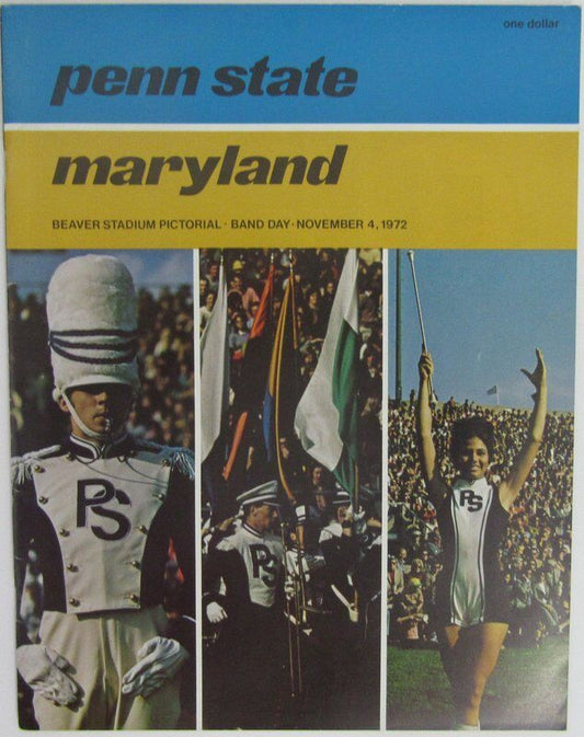 1972 Penn State Nittany Lions vs. Maryland Football Program 137988