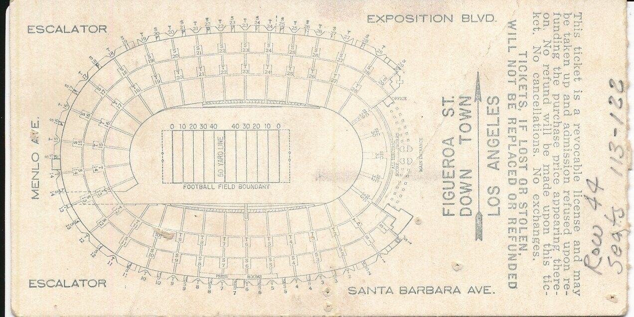 1962 USC Trojans vs. UCLA Football Game Ticket Stub 148527