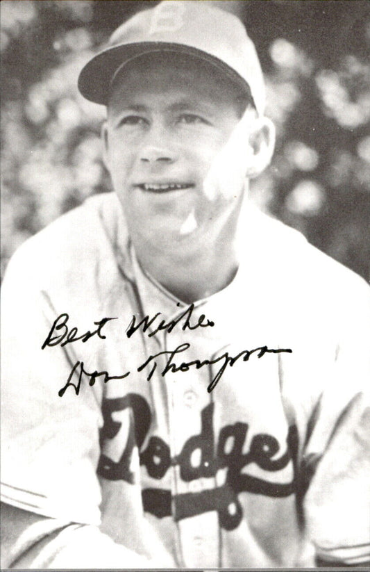 Don Thompson Dodgers d. 2009 Signed/Autographed 3x5  Photo 179267