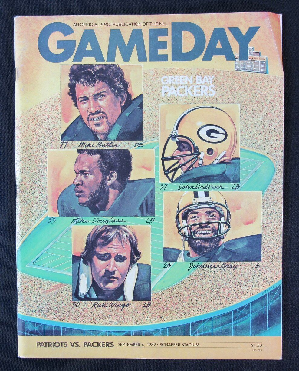 1982 New England Patriots vs. Green Bay Packers Program 09/04