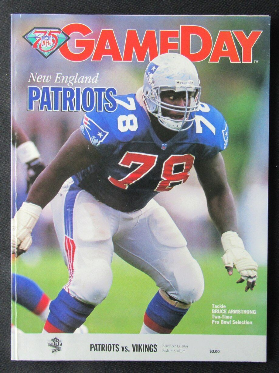 1994 New England Patriots vs. Minnesota Vikings Program Bruce Armstrong