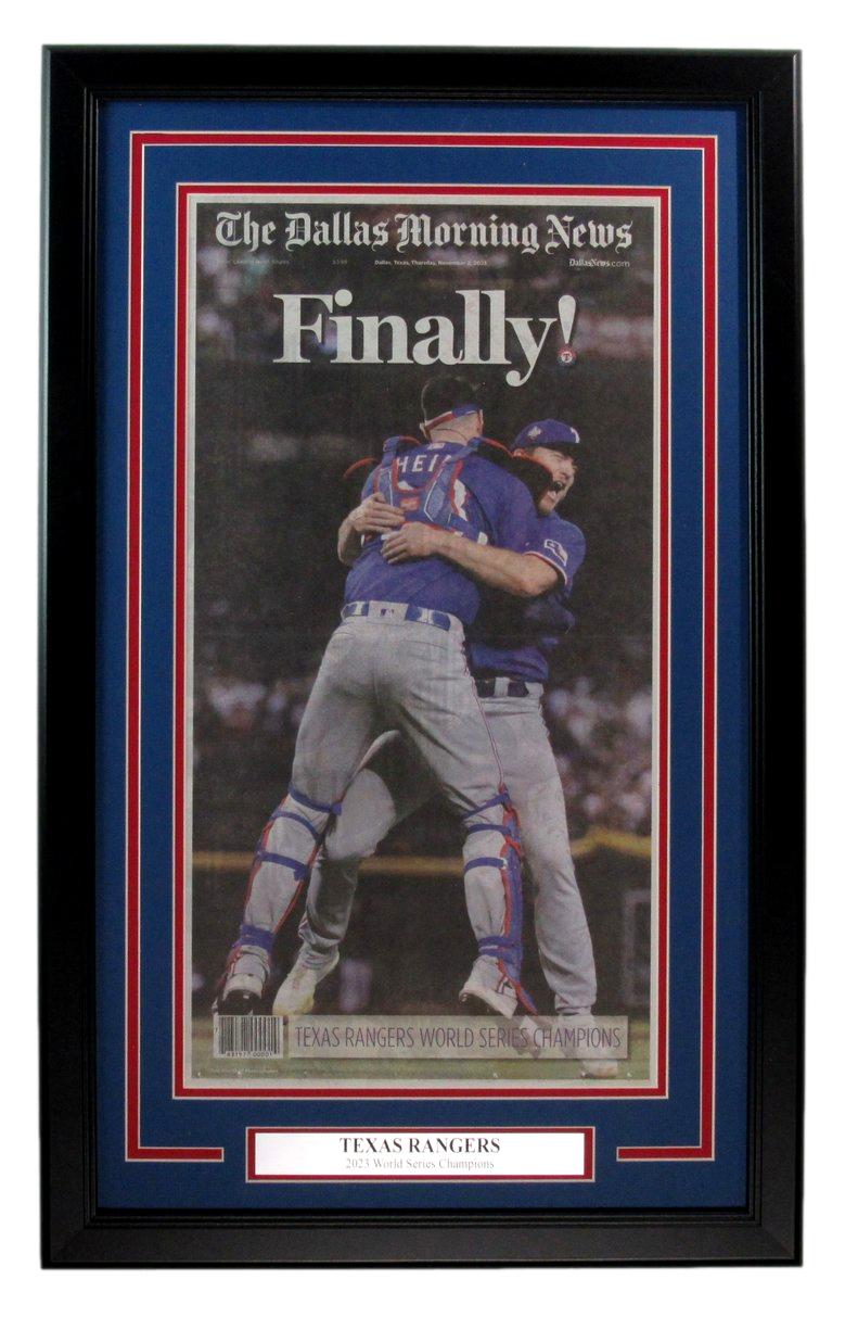 The Dallas Morning News Newspaper 2023 Texas Rangers World Series Champs Framed