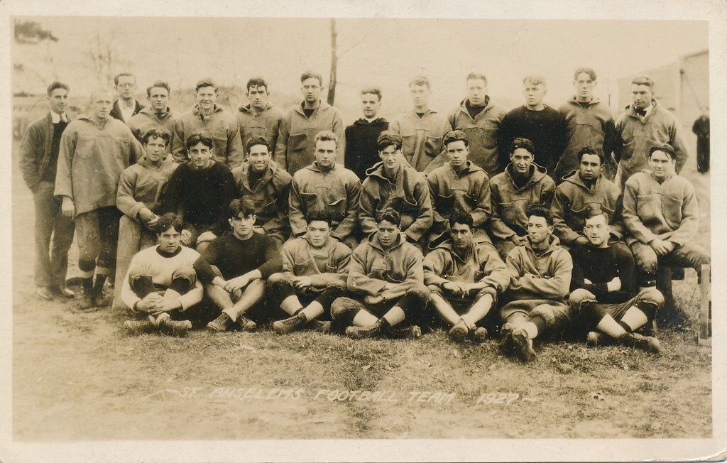 Vintage 1927 St. Anselems Football Team Photo Post Card 138942