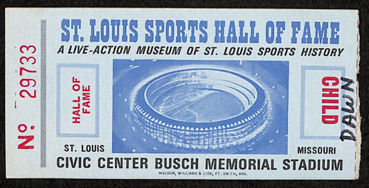 1970's St.Louis Sports Hall of Fame Museum Pass Ticket Stub Busch Stadium 189891