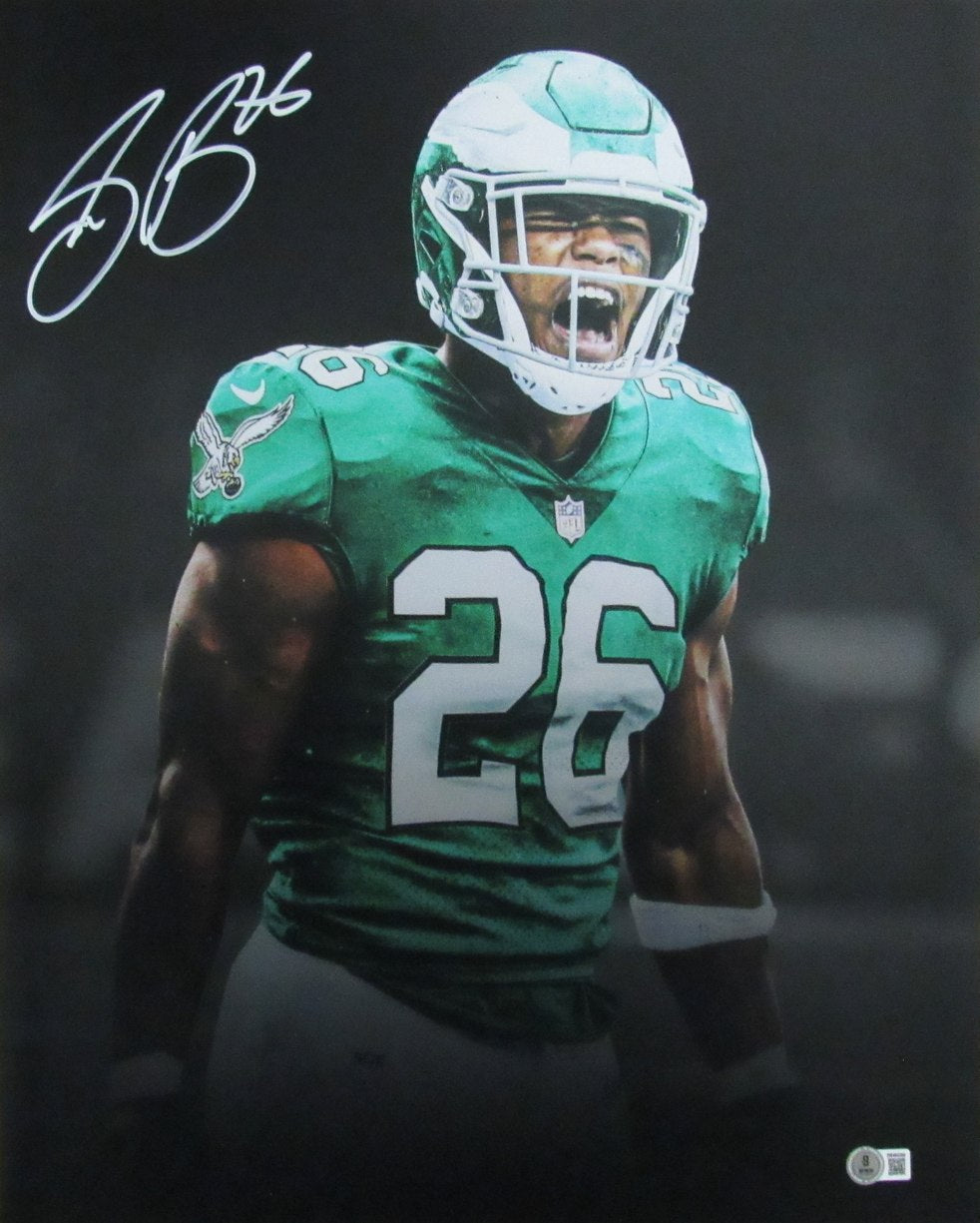 Saquon Barkley Autographed 16x20 Photo Philadelphia Eagles Beckett 193269