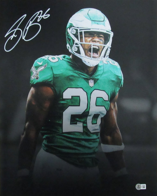 Saquon Barkley Autographed 16x20 Photo Philadelphia Eagles Beckett 193269