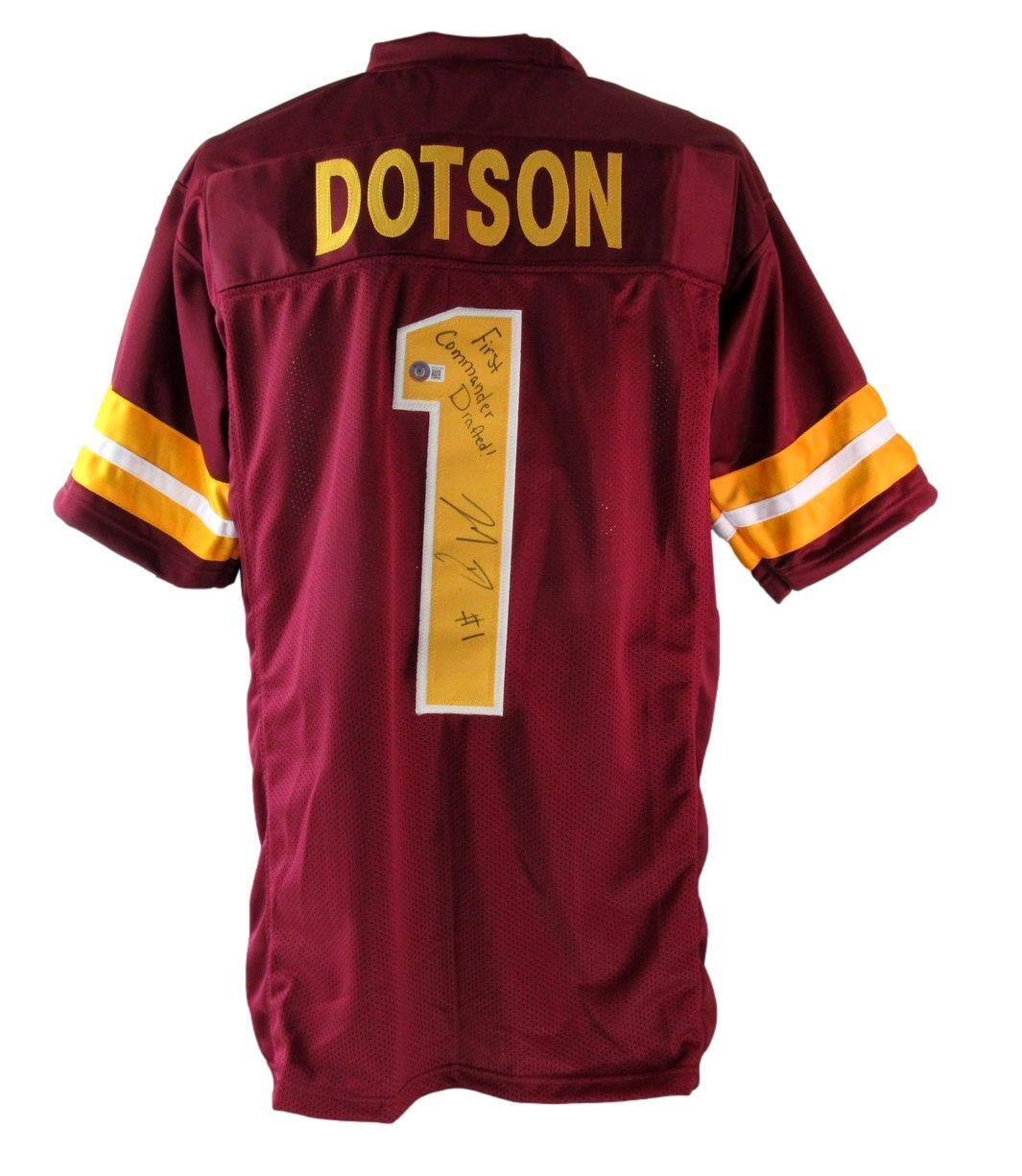 Jahan Dotson Autographed/Inscr Maroon Custom Football Jersey Commanders Beckett