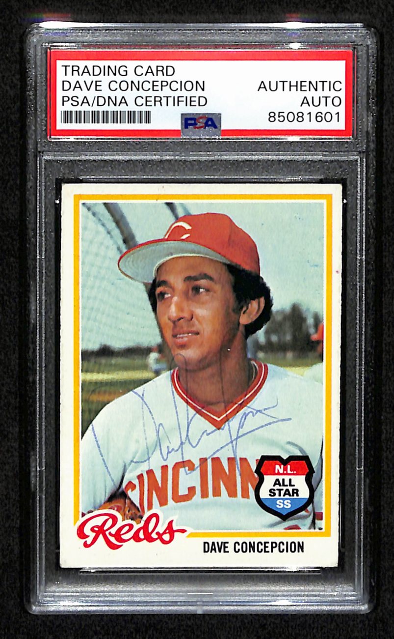 Dave Concepcion Signed 1978 Topps Card #80 Cincinnati Reds PSA/DNA 184591