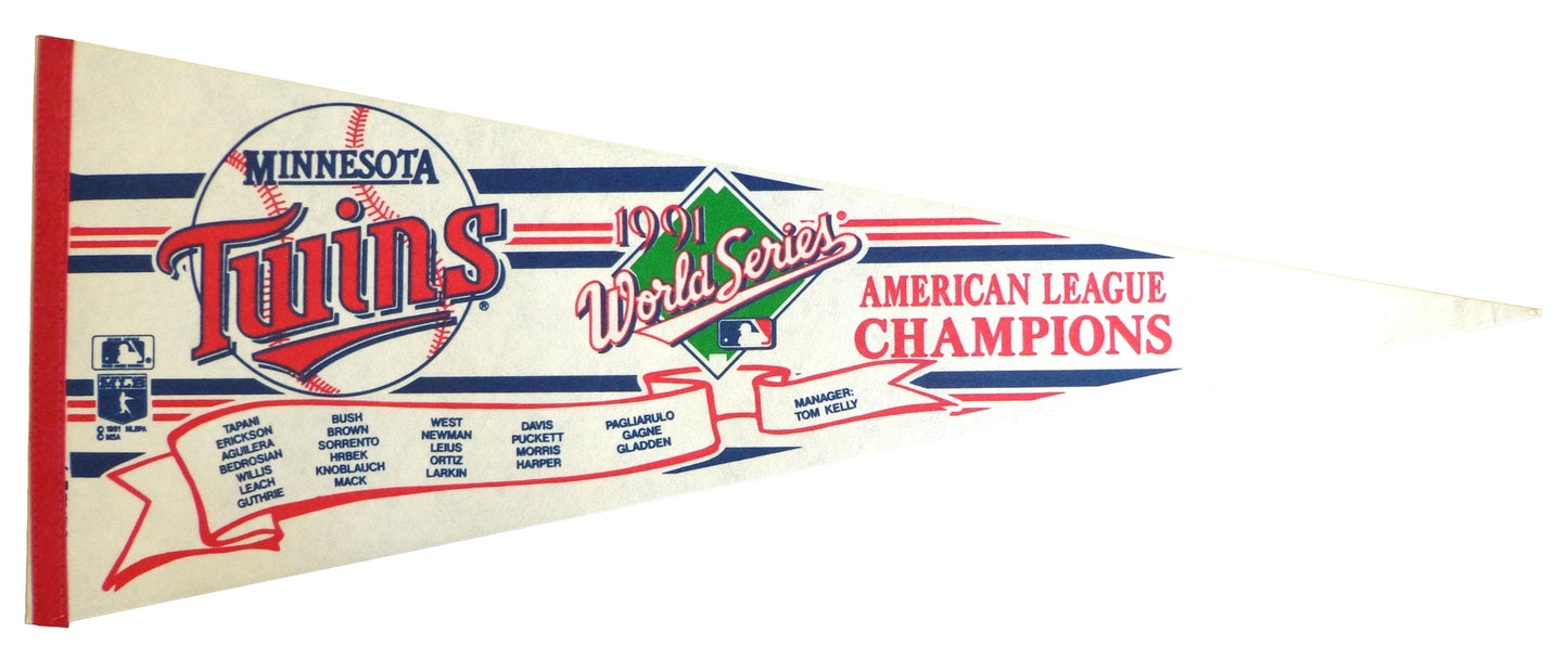 1991 Minnesota Twins World Series Baseball 30x12 Felt Pennant