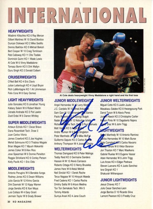 Al "ICE" Cole Autographed Magazine Photo Boxing Champ 177622