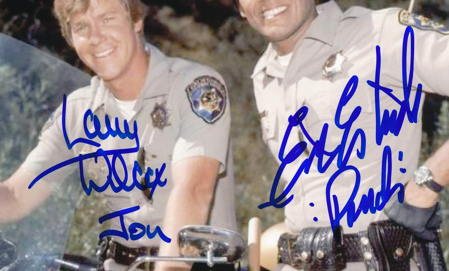 Larry Wilcox/Erik Estrada Dual-Autographed 8x10 Photo "Chips" Beckett 183534