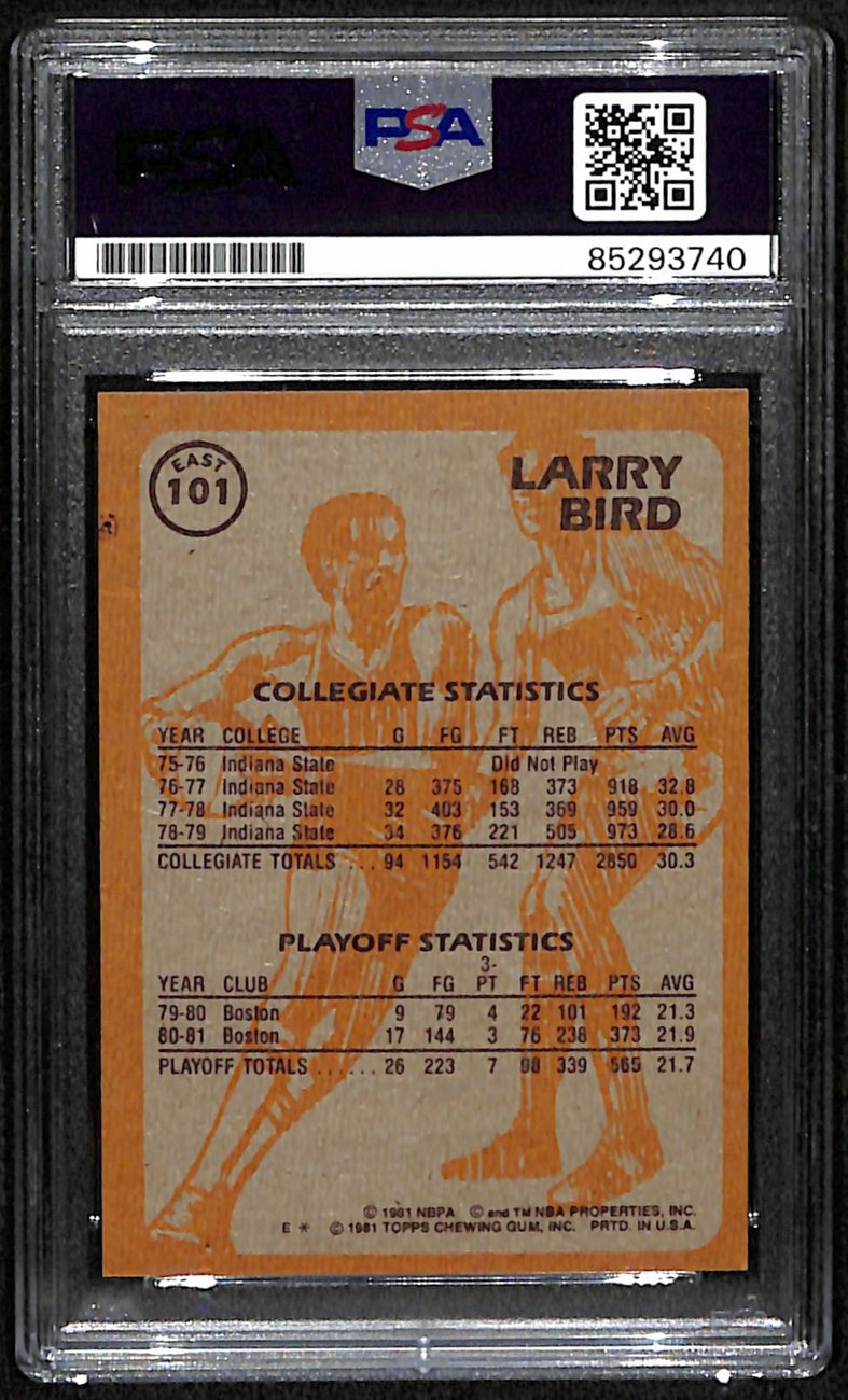 Larry Bird HOF Signed/Autographed 1981 Topps Card #101 Celtics PSA/DNA 190700