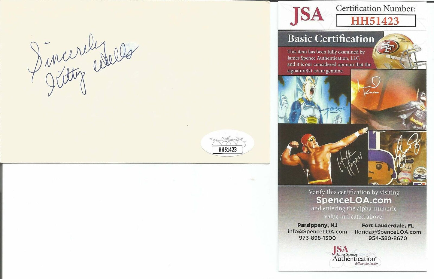 Kitty Wells Country Music Legend Signed/Autographed 3x5 Index Card JSA 151049