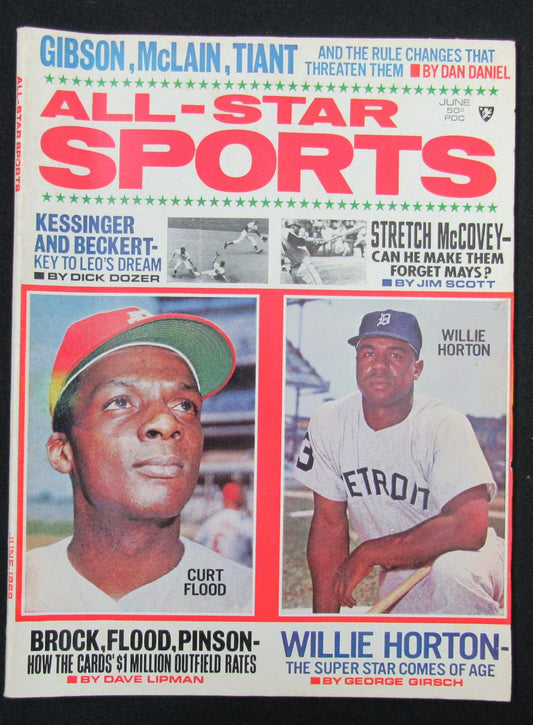 June 1969 All Star Sports Magazine Curt Flood St. Louis Cardinals Cover 185539