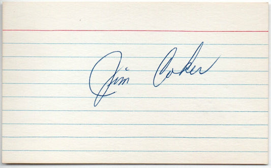 Lot of Five Jim Coker (d.1991) Reds/Phillies  Signed 3x5 Index Cards 145587