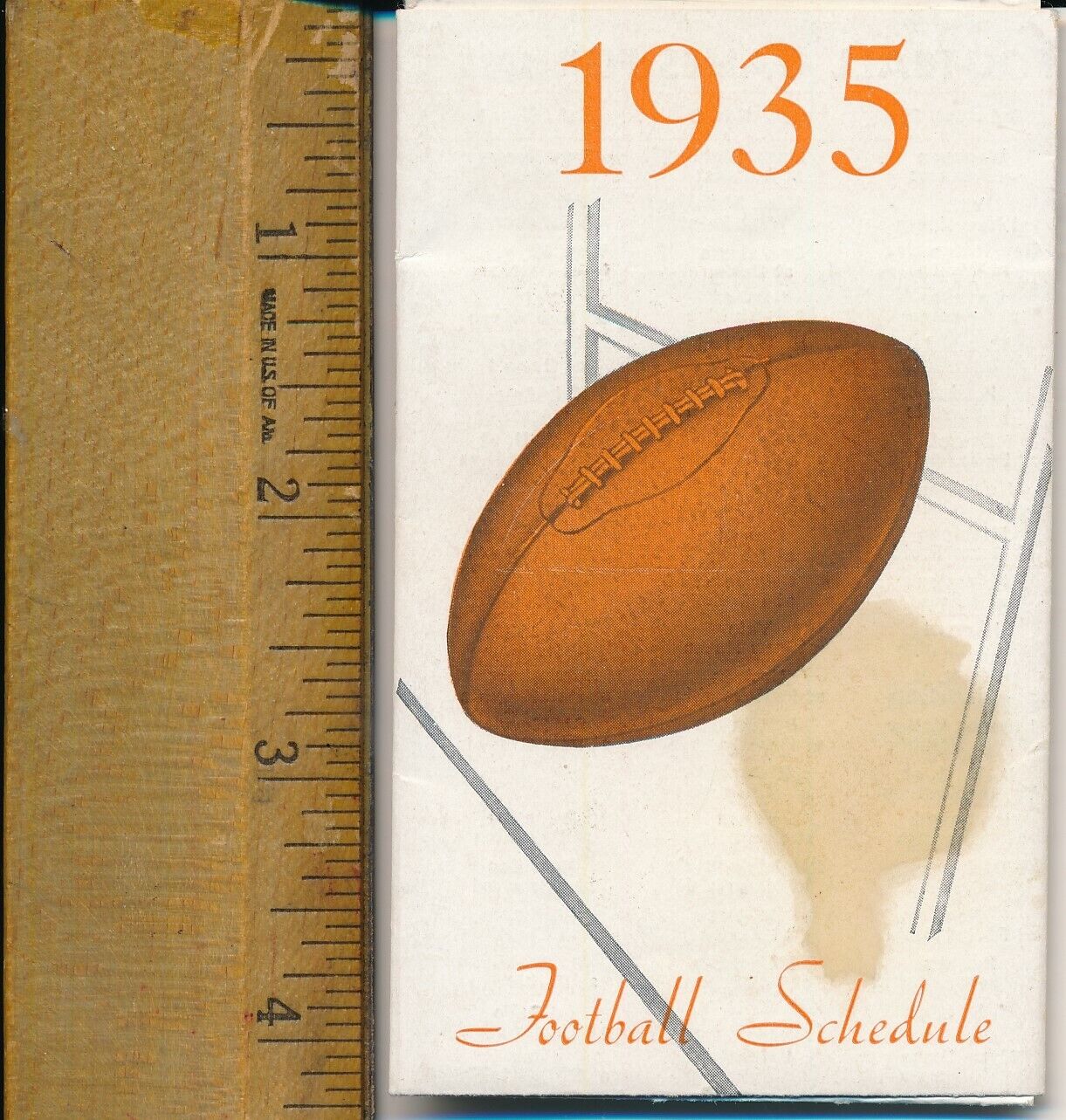 1935 College Football Pocket Foldout Schedule Schraffts 151568