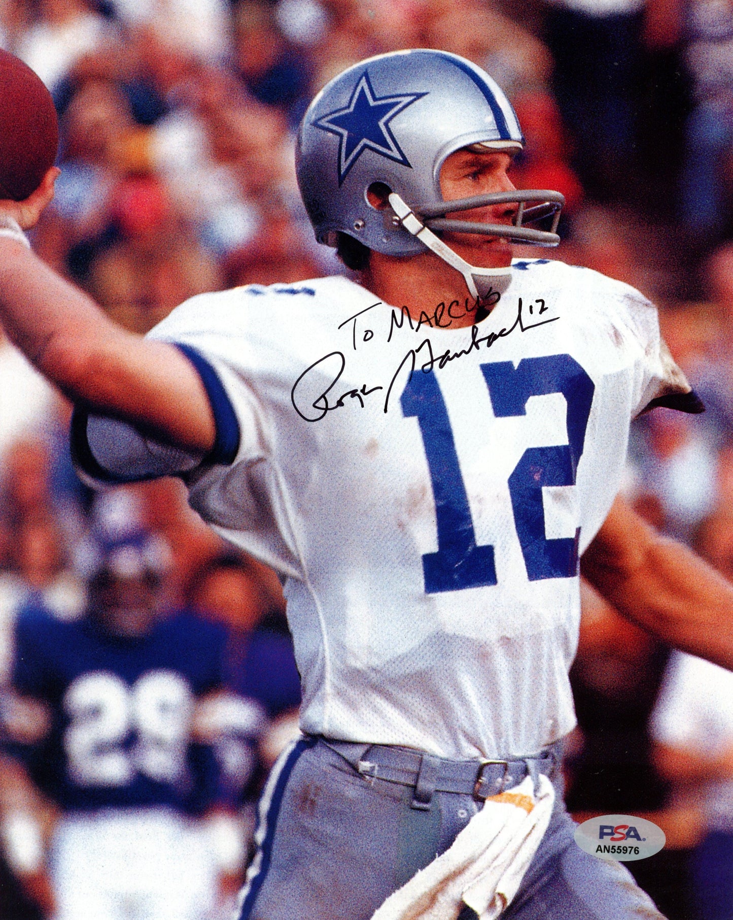 Roger Staubach HOF Signed/Inscr 8x10 Magazine Photo Cowboys PSA/DNA 188113