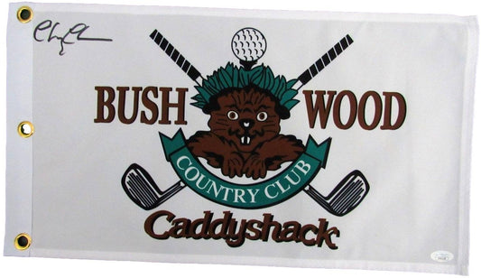 Chevy Chase "Caddyshack" Signed/Autographed Bush Wood CC Pin Flag JSA 167385