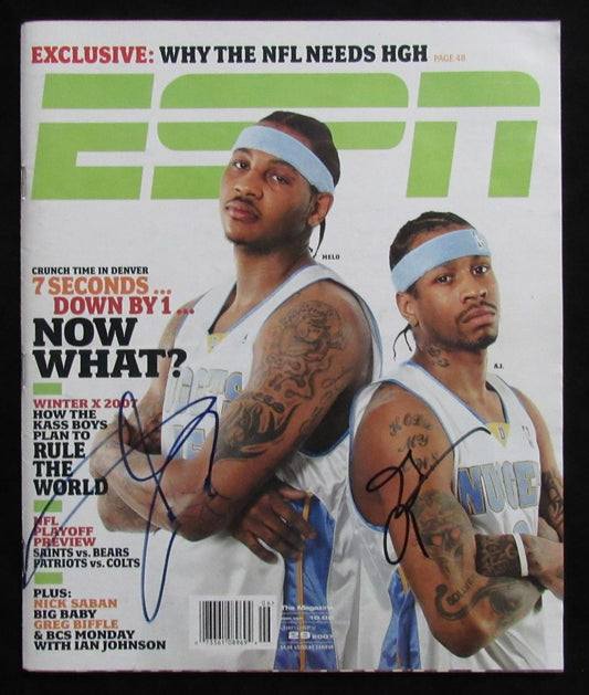 Carmelo Anthony Allen Iverson Dual Signed ESPN Magazine 1/29/2007 Nuggets 189432