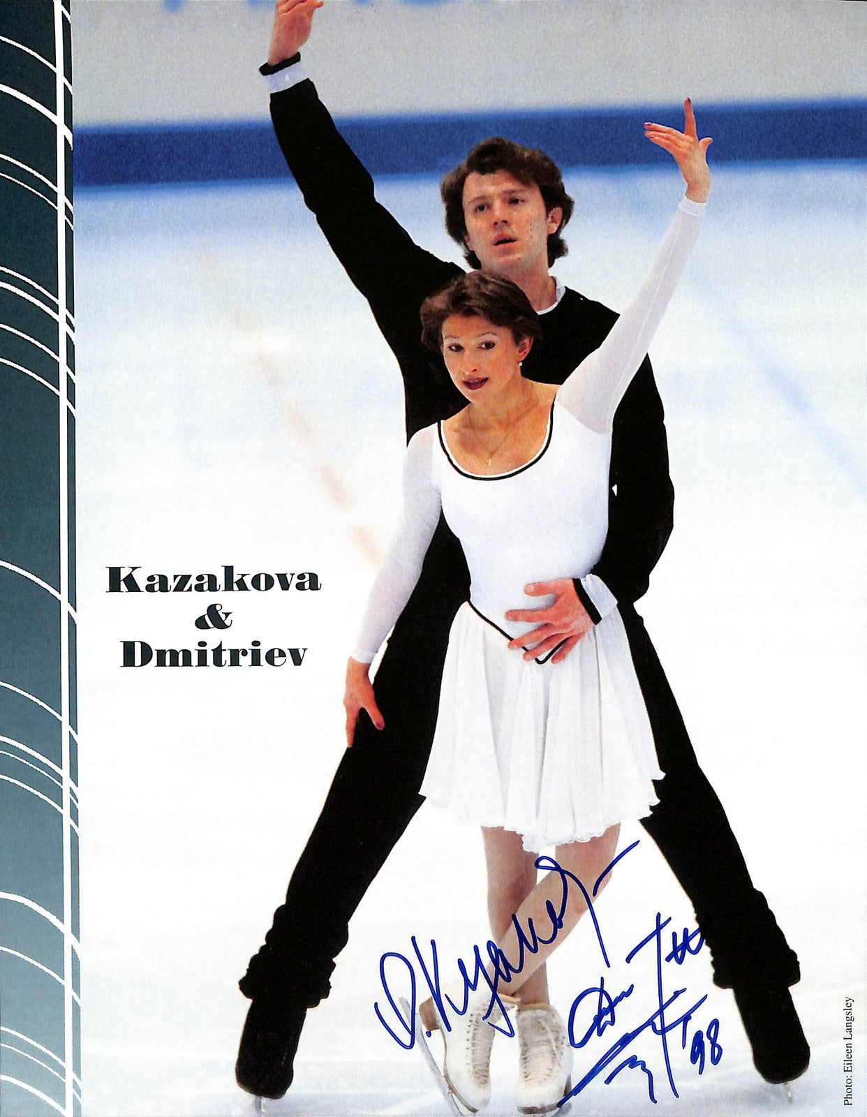 Kazakova and Dmitriev  1998 Olympic Gold Medalists Signed 8x10 Photo 180442