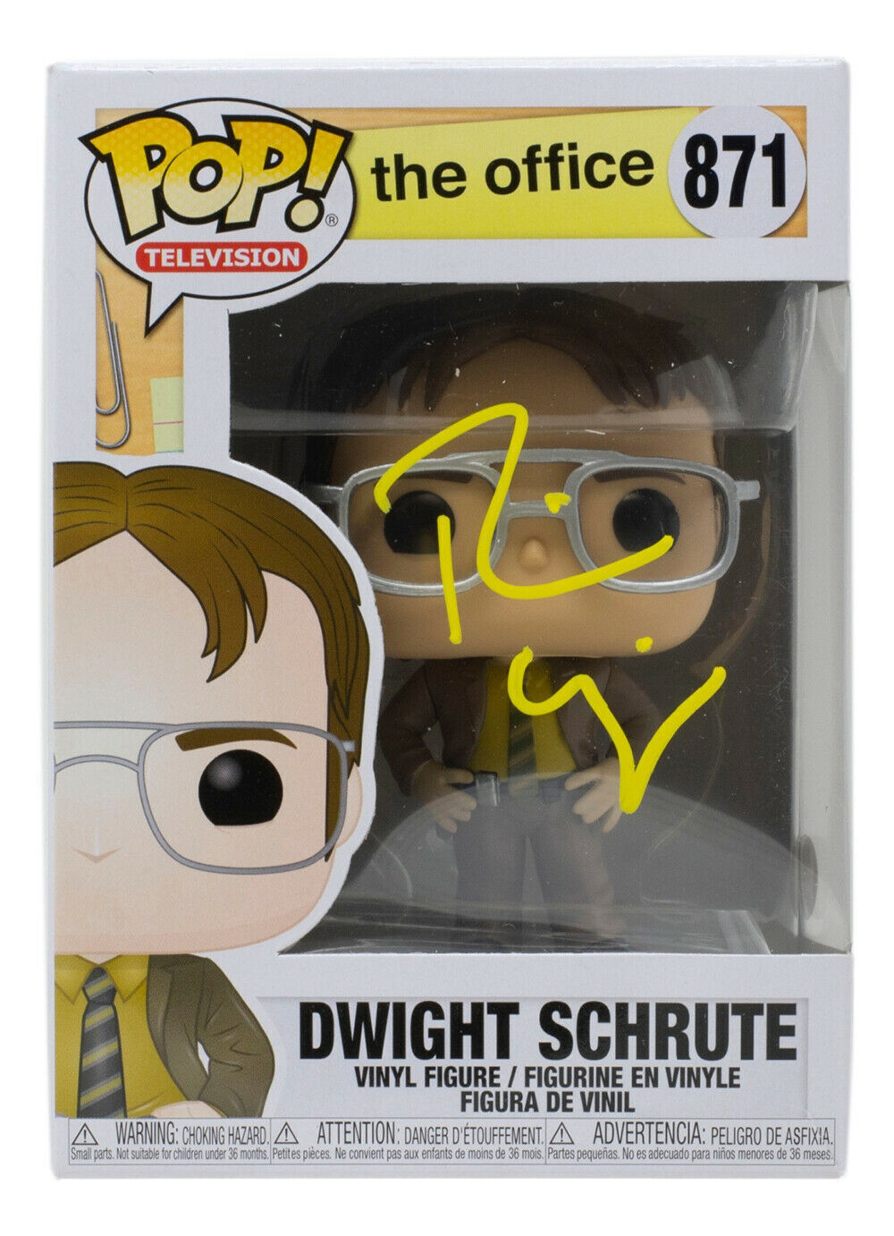 Rainn Wilson Signed Dwight Schrute The Office Funko Pop 871 PSA/DNA  ITP 160483