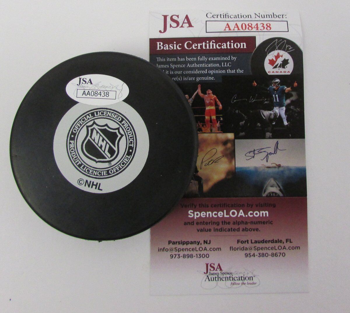 Justin Williams  Flyers Autographed/Signed Flyers Logo Puck JSA 138840