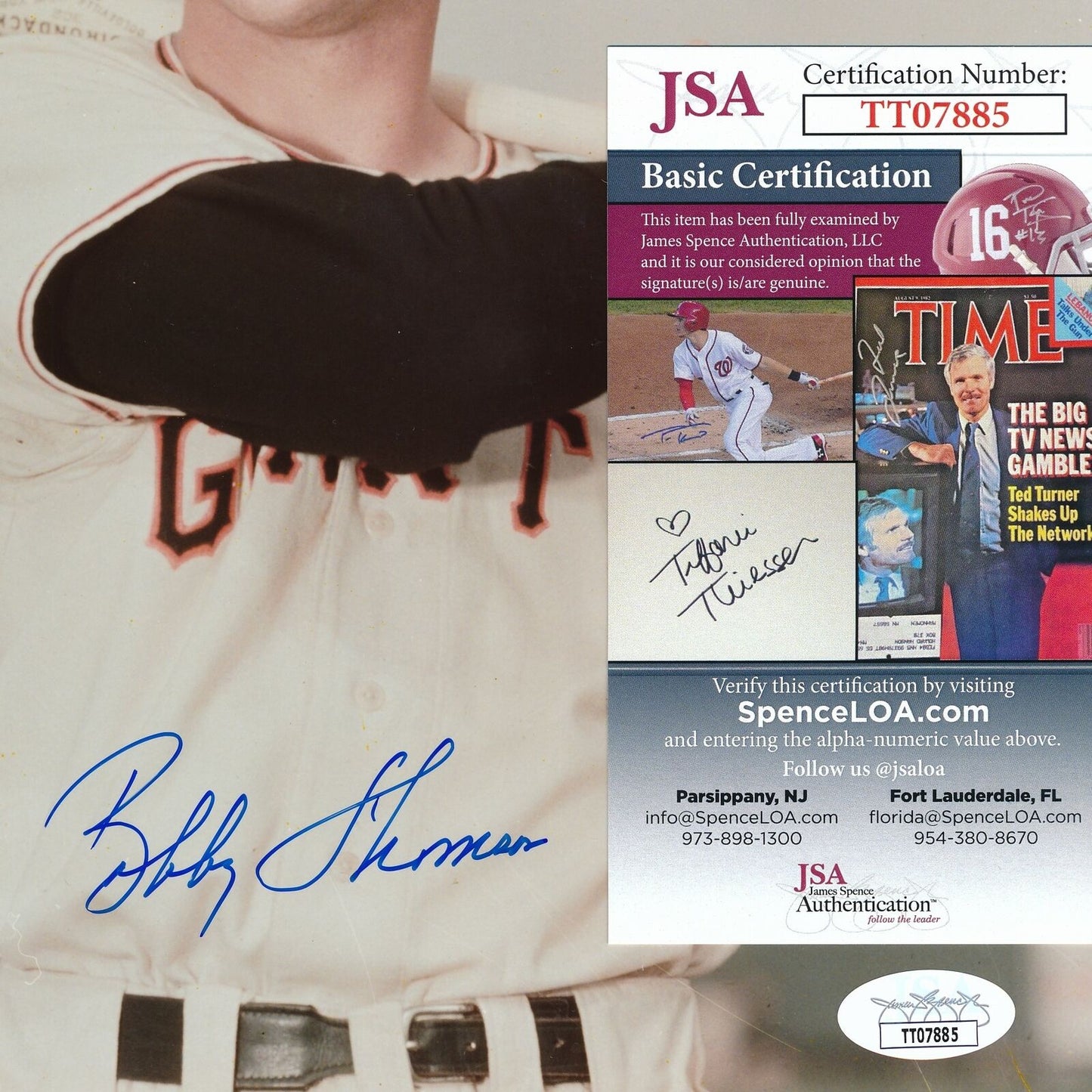 Bobby Thomson New York Giants Signed/Autographed 8x10 Photo JSA 165039