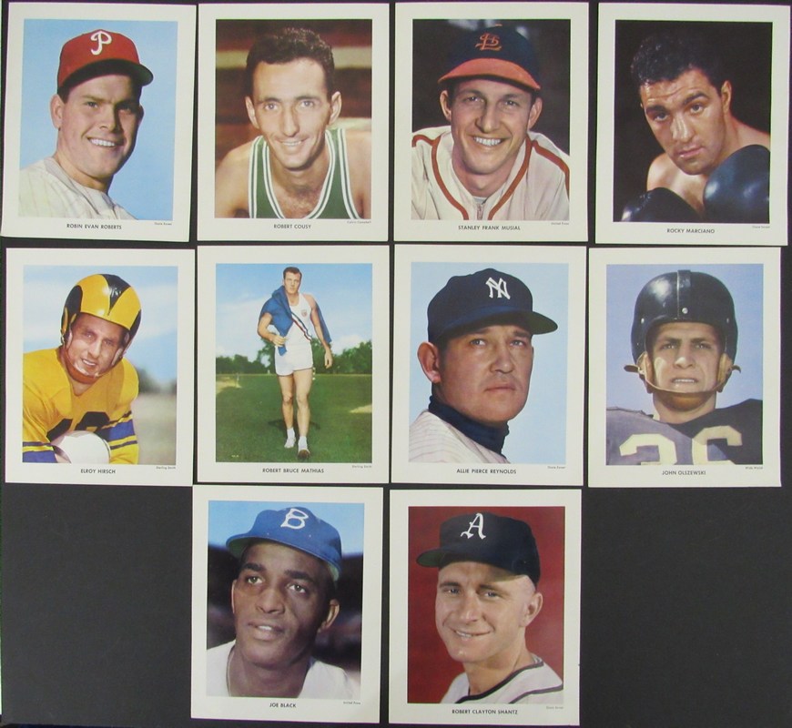 Lot of (10) 1953 Sport All Star Portfolio 5.5x7 Photos with Envelope 181453