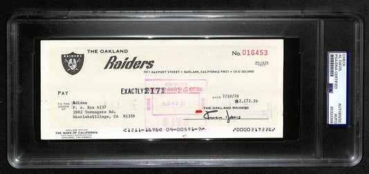 Al Davis HOF Signed/Autographed 8.5x3.5 Bank Check Raiders PSA/DNA 193238