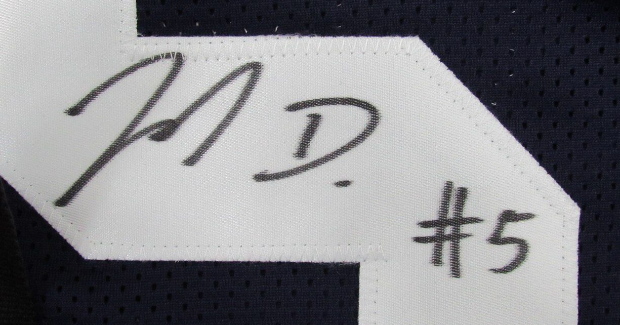 Jahan Dotson Autographed Navy Custom Football Jersey Penn State Beckett 177531