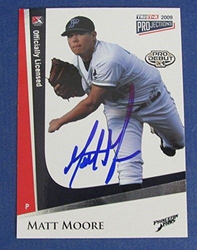 Matt Moore Rays Signed/Autographed 2009 Tristar Projections Baseball Card #142