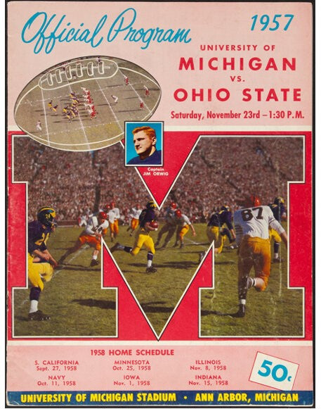 Vintage 11/23/1957 Michigan vs Ohio State Football Program - The Game 188737