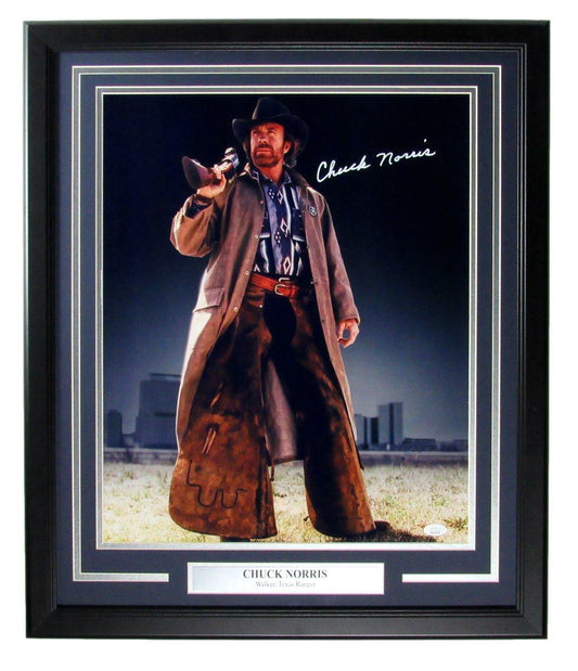 Chuck Norris Autographed 16x20 Photo "Walker, Texas Ranger" Framed JSA