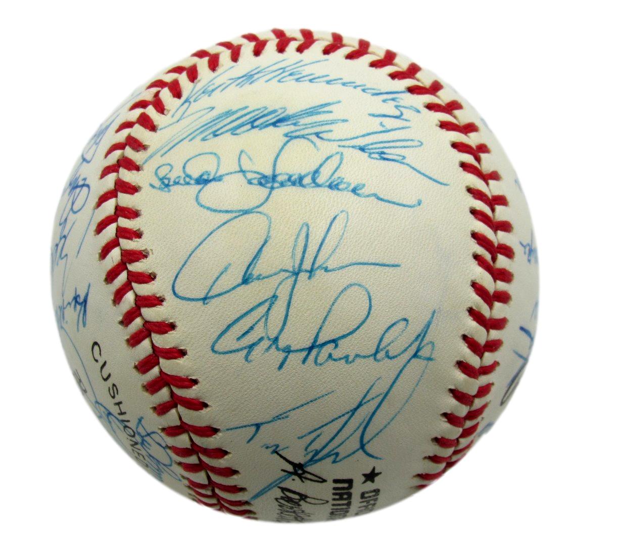 1989 Mets Team Autographed by 28 Johnson Carter Strawberry ONL Baseball 182805