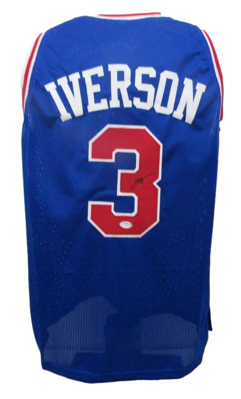 Allen Iverson HOF Autographed Custom Basketball Jersey 76ers PSA/DNA 180342