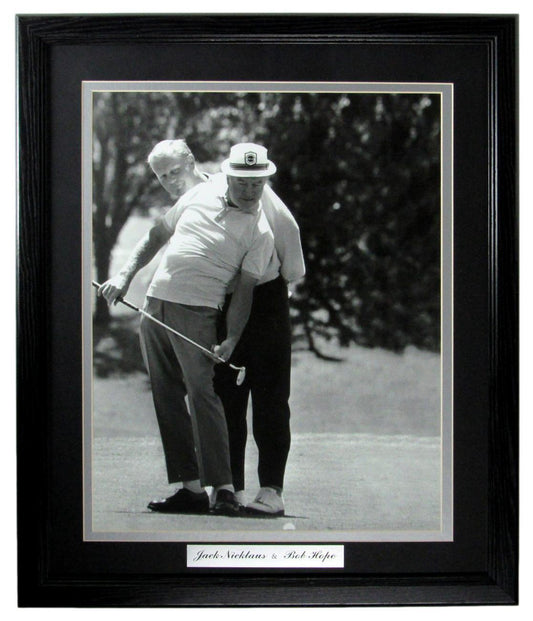 Jack Nicklaus/Bob Hope Unsigned 16x20 B/W Photo Framed 158082