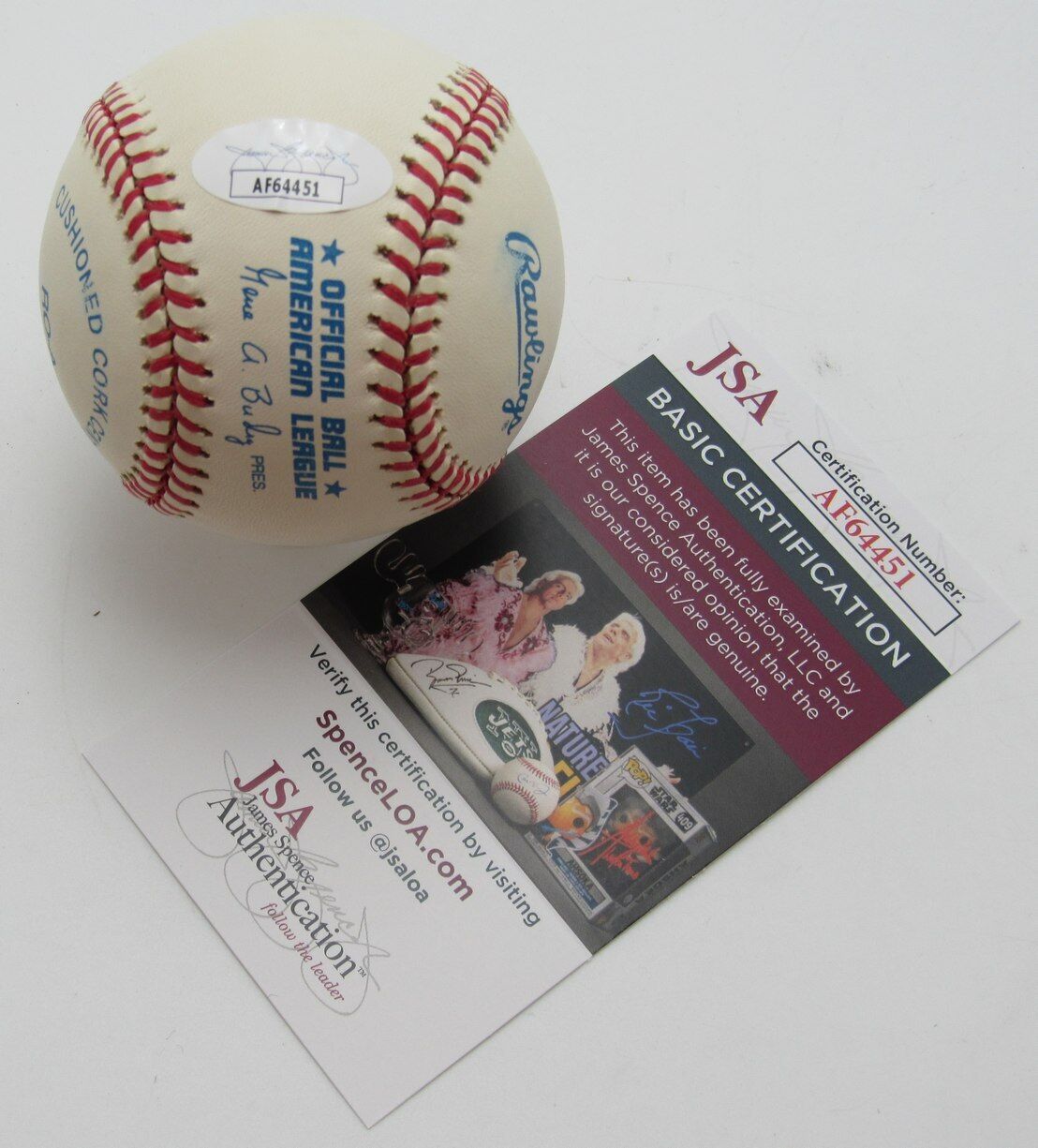 Jose Mesa Autographed OAL Baseball Cleveland Indians JSA