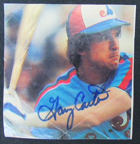 Gary Carter HOF Signed 3x3 Magazine Photo Montreal Expos 149345