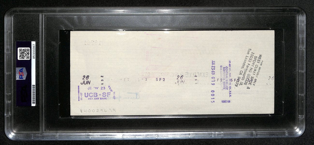 Al Davis HOF Signed/Autographed 8.5x3.5 Bank Check Raiders PSA/DNA 193240