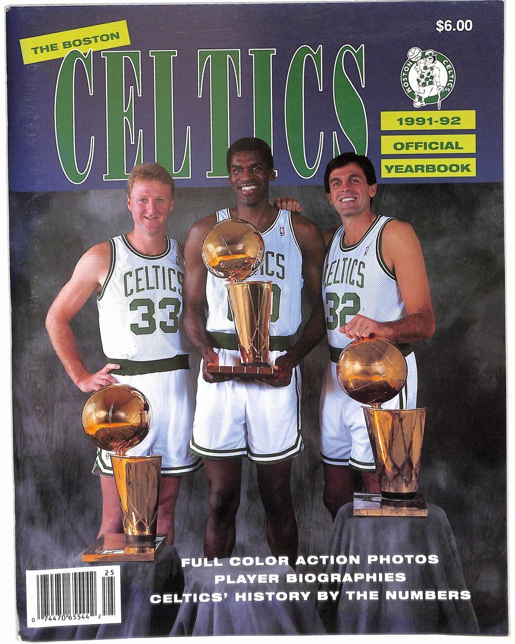 1991-92 Boston Celtics Official Basketball Yearbook Bird/Parrish/McHale Cover